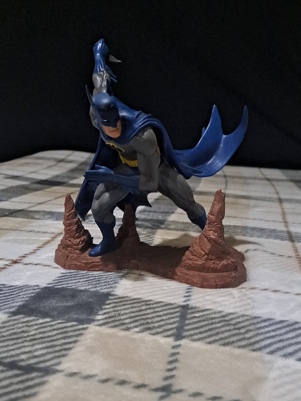 Batman Blue and Gray Figurine with Brown Base - Batman Brand